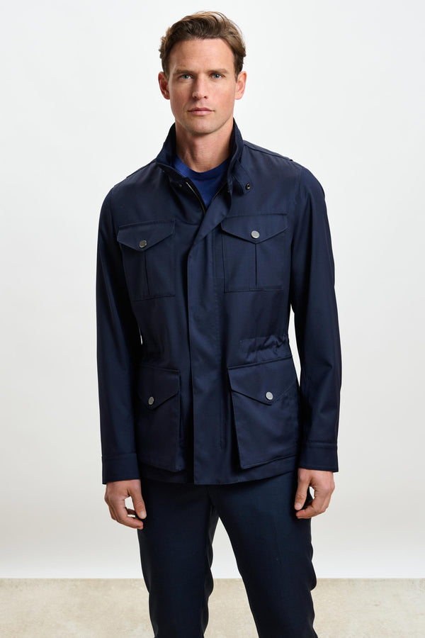 scabal Navy Dartmoor Tech Field Jacket