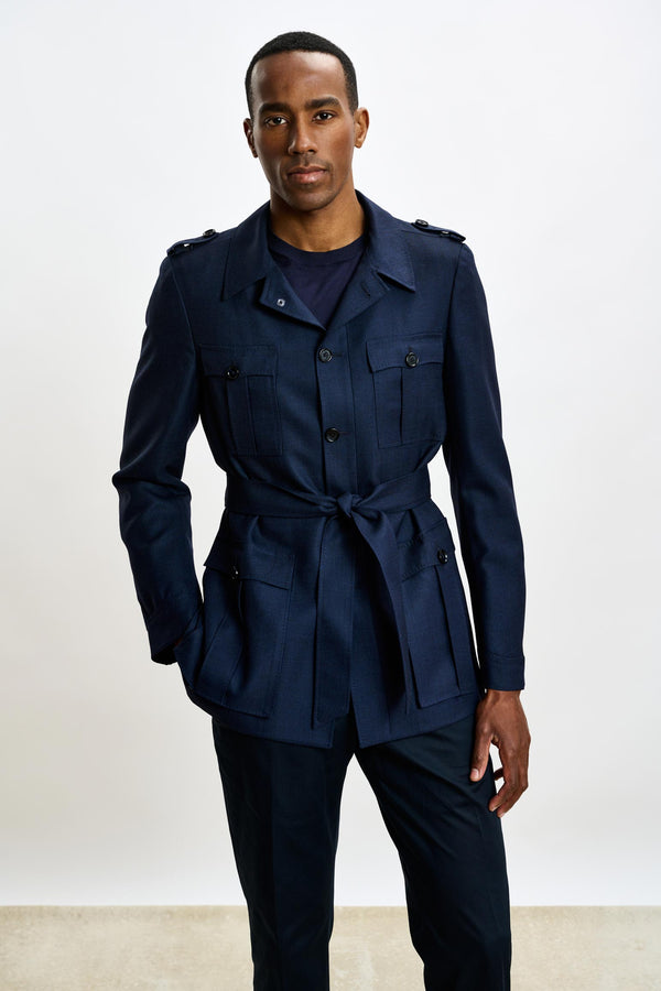 scabal Navy Exmoor Safari Jacket