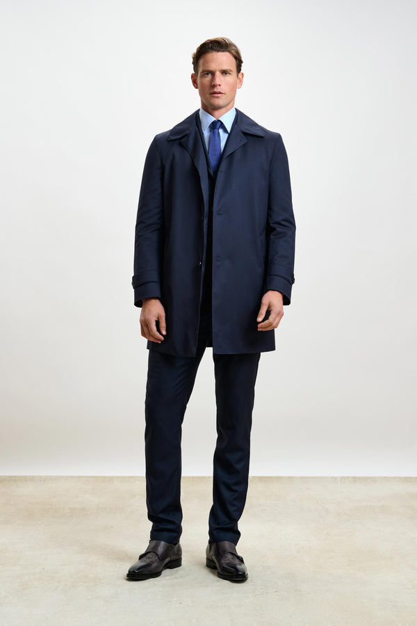 Scabal Navy Lomond Raincoat