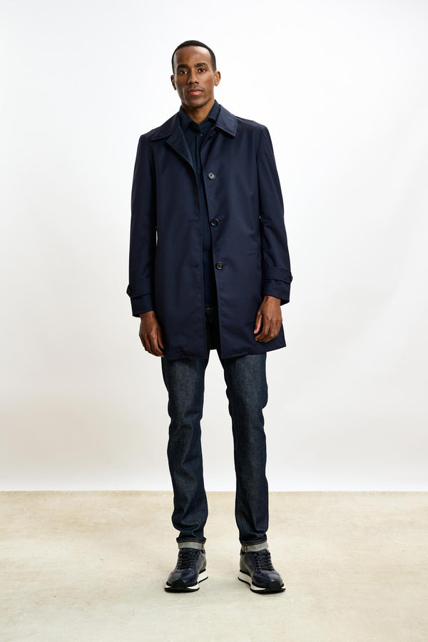 scabal Navy Lomond Reversible Raincoat