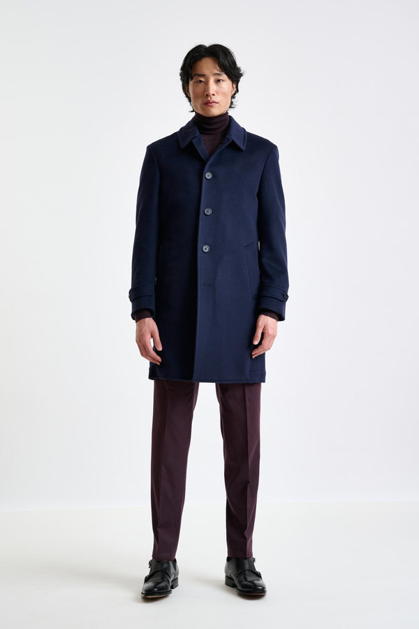 Scabal Navy Wool Leeds Coat Zeus