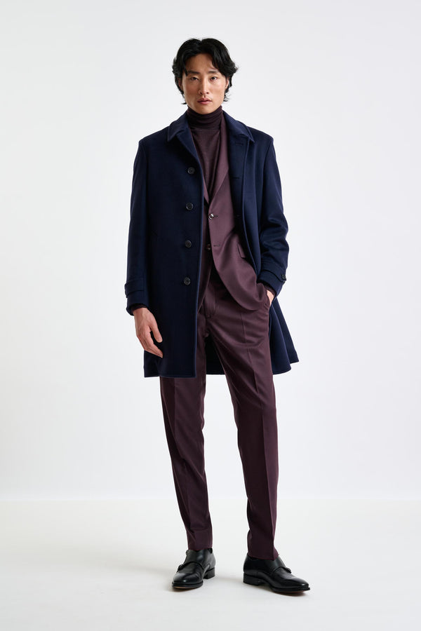 Scabal Navy Wool Leeds Coat Zeus