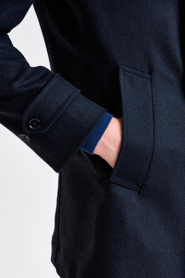 Scabal Navy Wool Nelson Peacoat Zeus