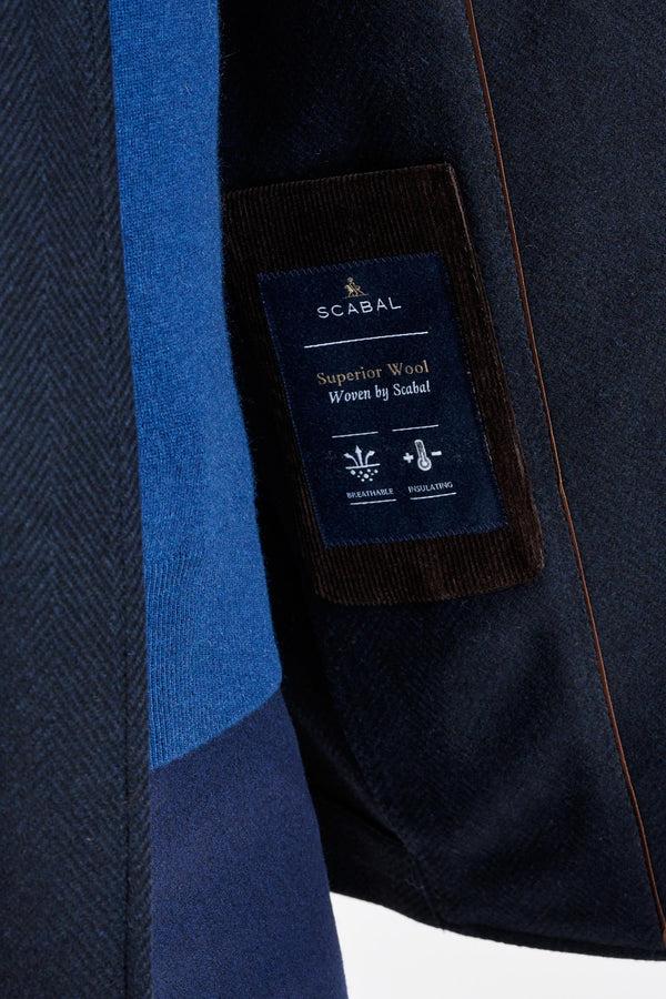 Scabal Navy Wool Nelson Peacoat Zeus
