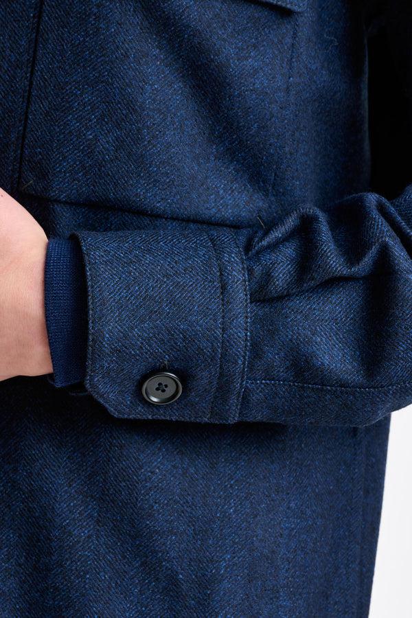 Scabal Navy Wool Shirt Jacket Zeus