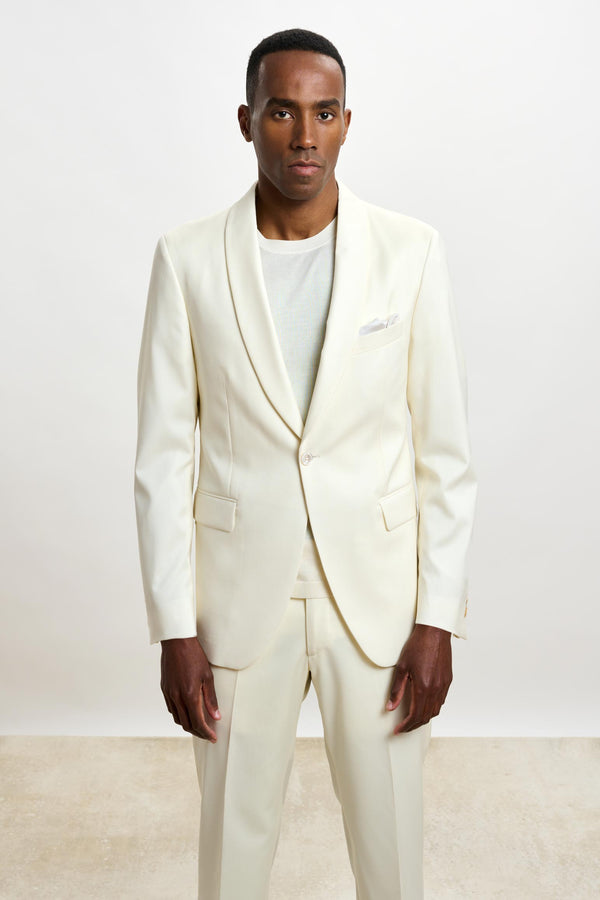 Scabal Off-white Tuxedo Suit New Deluxe