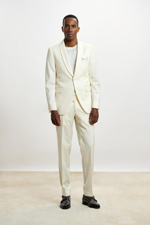 Scabal Off-white Tuxedo Suit New Deluxe