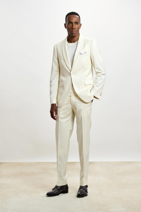 scabal Off-white Tuxedo Suit New Deluxe