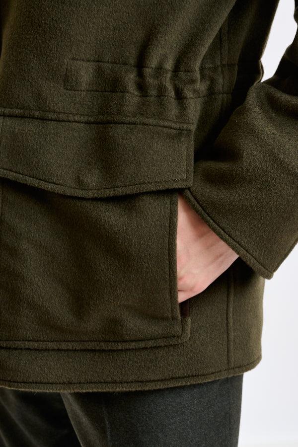 Scabal Olive Green Wool York Field Jacket Zeus