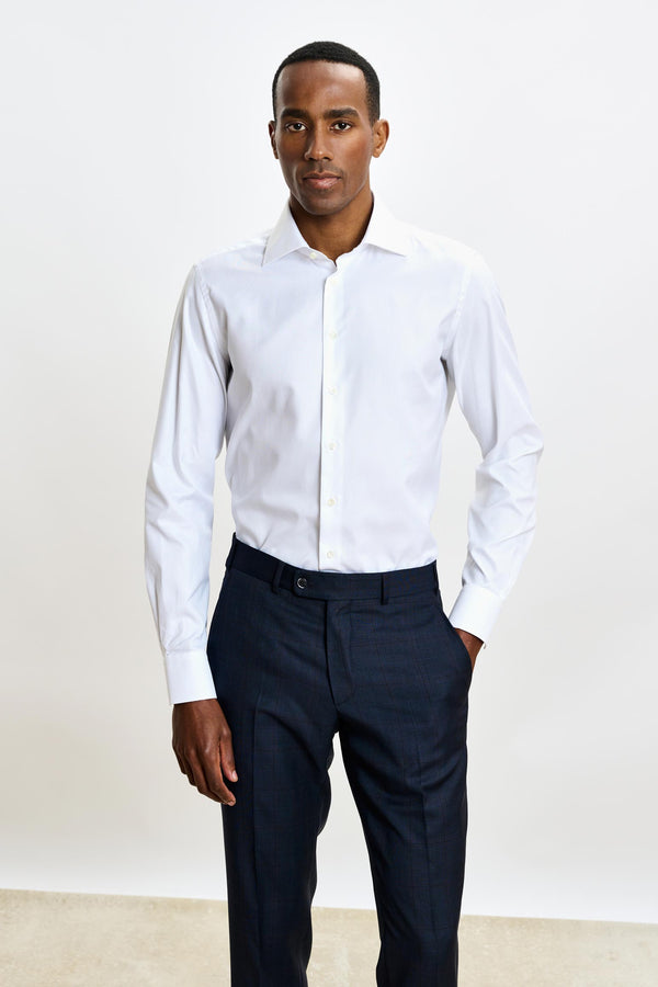 scabal Oxford White Pique Formal Shirt