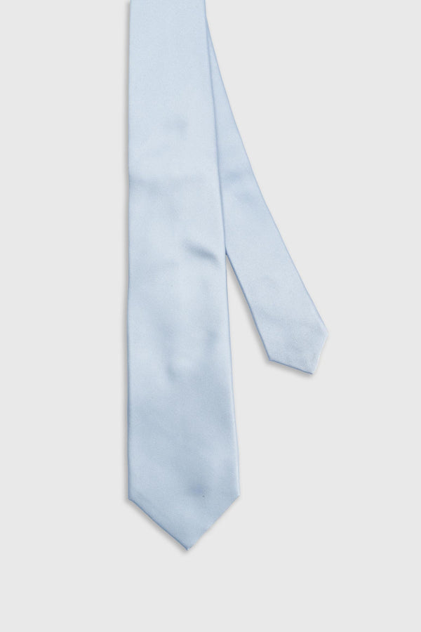 scabal Pale Blue Silk Satin 7 Fold Tie
