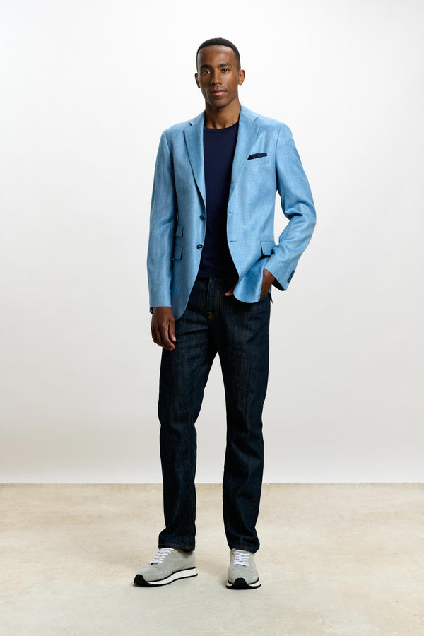 Scabal Plain Light Blue Kenton Jacket Taormina