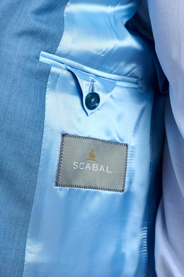 Scabal Plain Light Blue Soho Suit Sleek