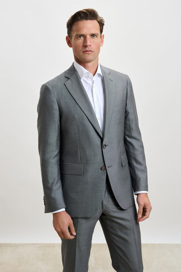 Scabal Plain Light Grey Kenton Suit Sleek