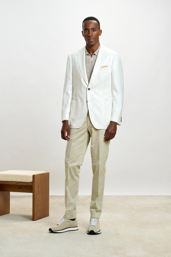 Scabal Plain Off-white Soho Jacket Taormina