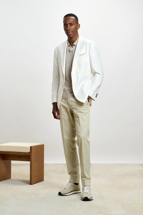Scabal Plain Off-white Soho Jacket Taormina