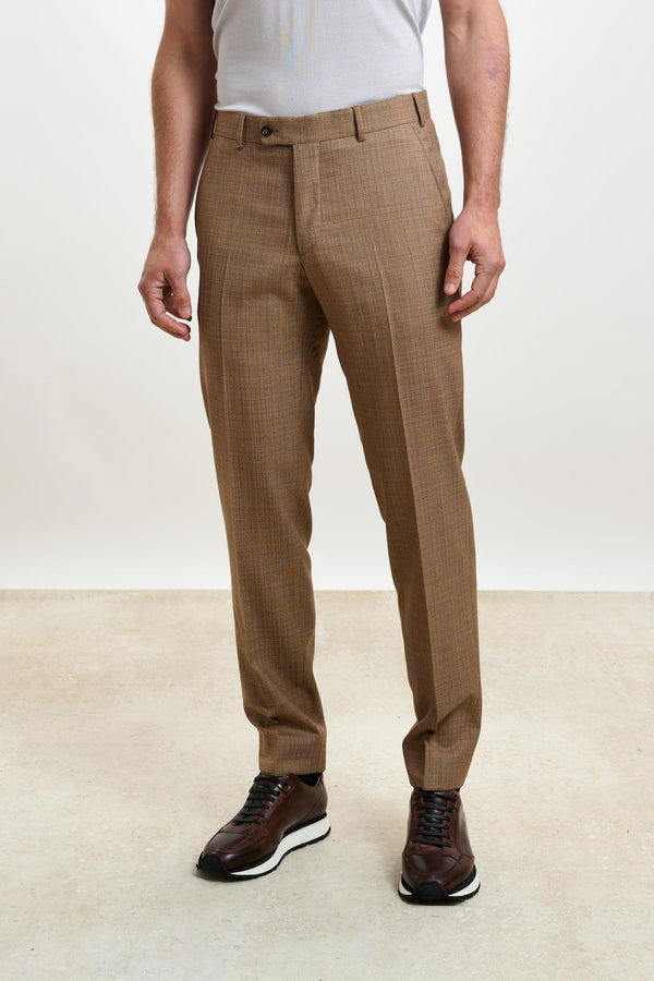 scabal Plain Rust Farley Trousers Crossover