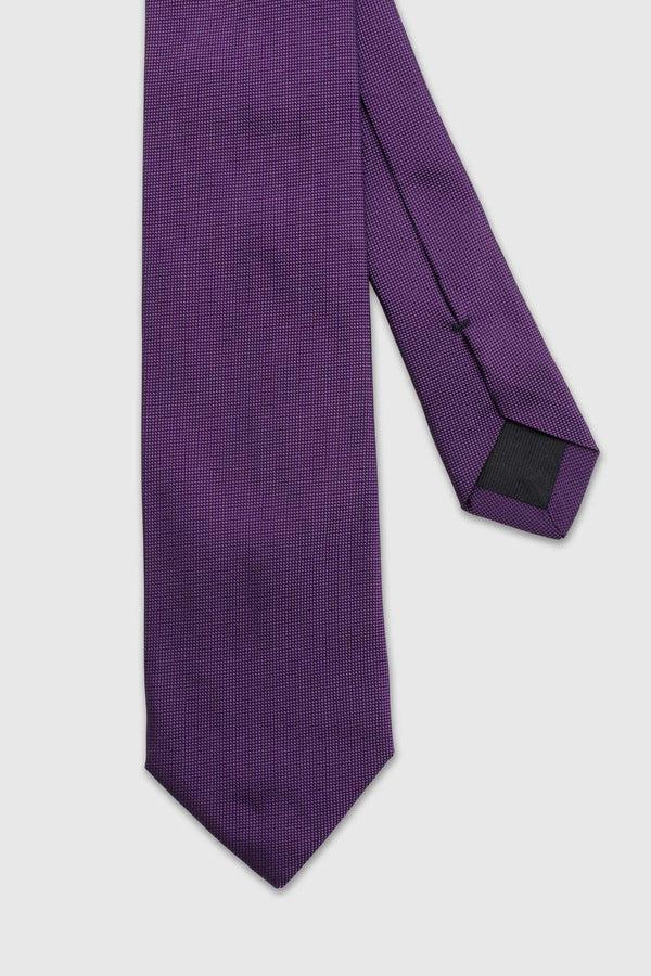 scabal Purple Handmade Silk Birdseye Weave Tie