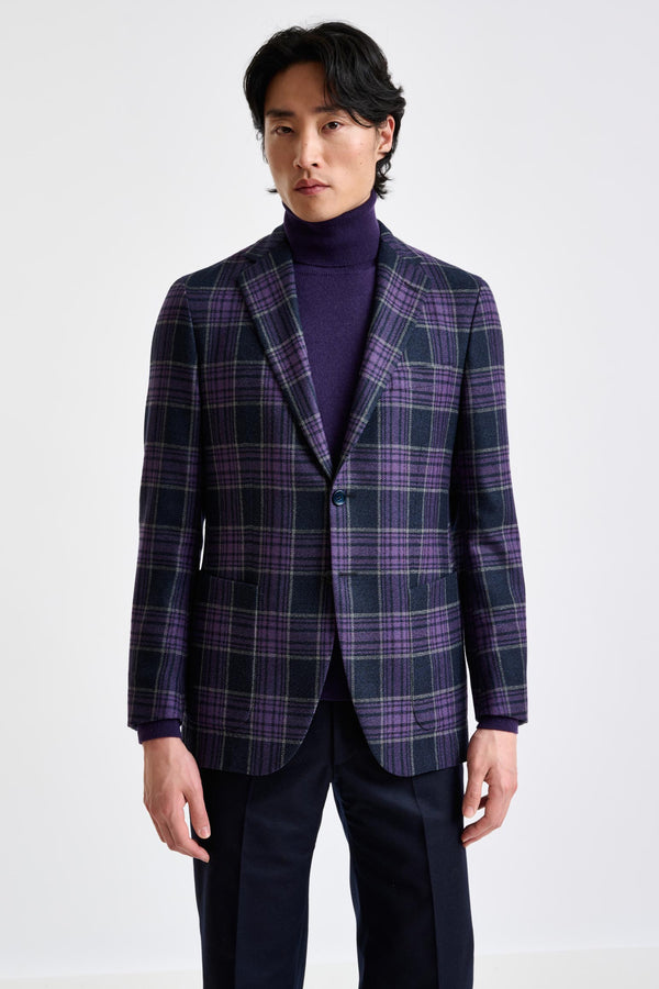 scabal Purple Wool & Cashmere Kenton Jacket Escape