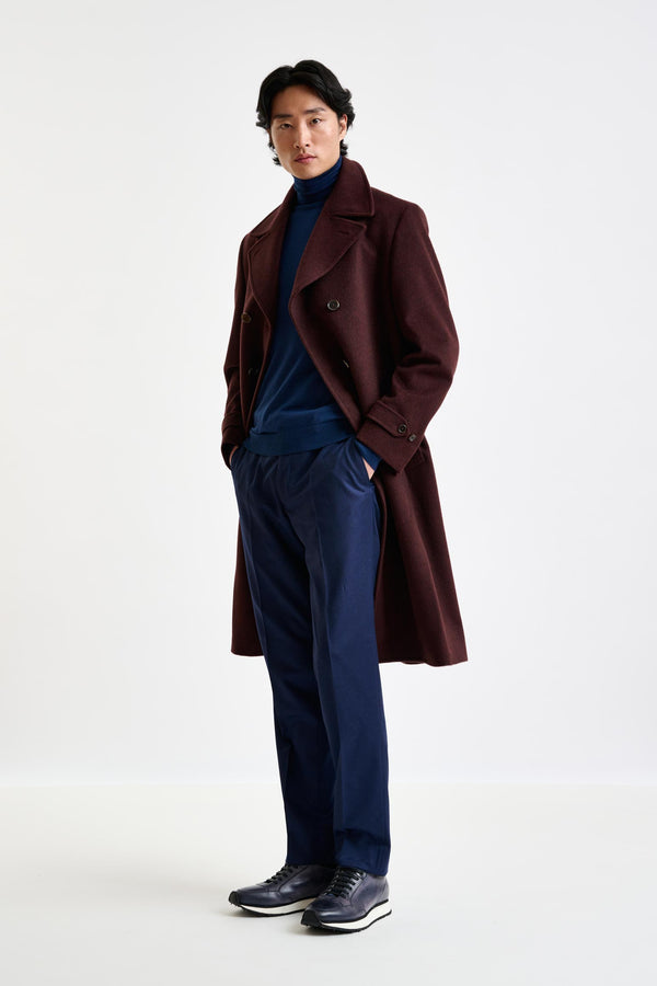 Scabal Red 100% Cashmere Sheffield Overcoat Zeus