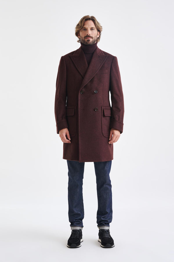 Scabal Red 100% Cashmere Winchester Overcoat Zeus
