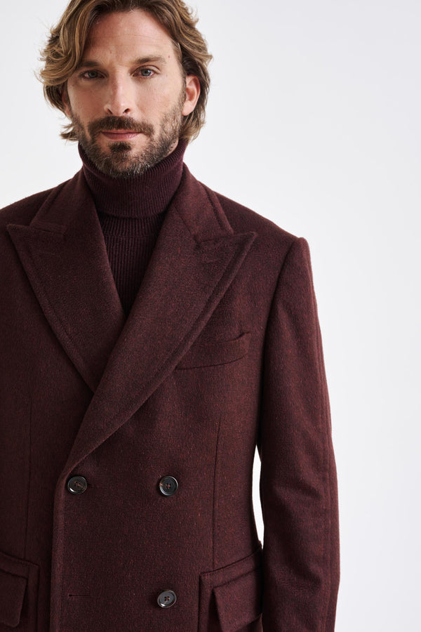 Scabal Red 100% Cashmere Winchester Overcoat Zeus