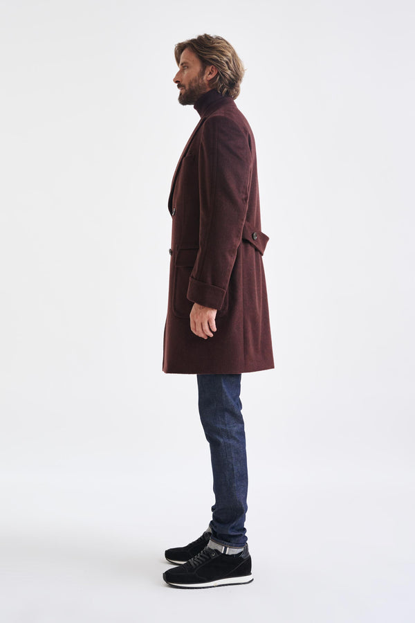 Scabal Red 100% Cashmere Winchester Overcoat Zeus