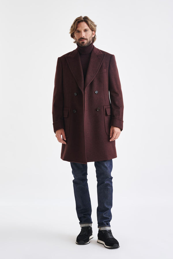 scabal Red 100% Cashmere Winchester Overcoat Zeus
