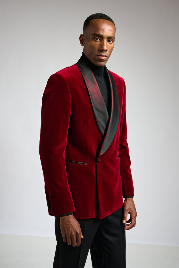 scabal Red Soho Tuxedo Velvets