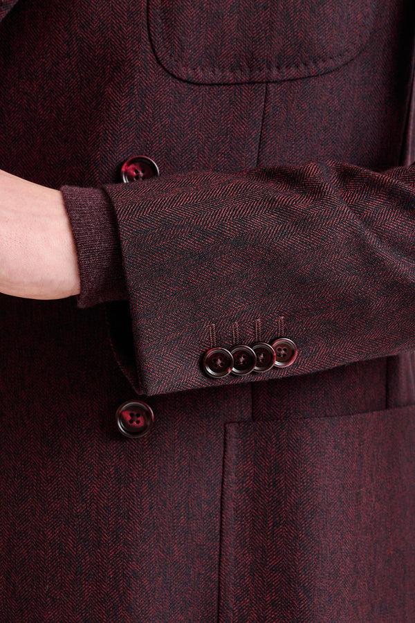 Scabal Red Super 100's Wool Kenton Jacket Sonata