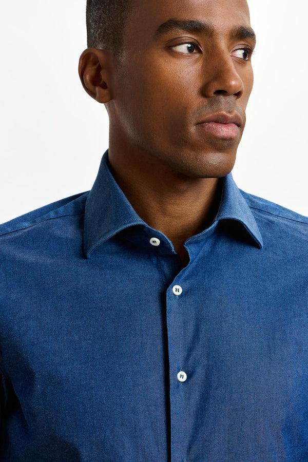 Scabal Rinse Denim Casual Long Sleeve Shirt