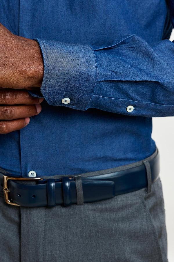 Scabal Rinse Denim Casual Long Sleeve Shirt