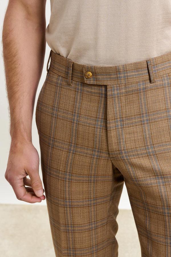 Scabal Rust Check Farley Trousers Crossover