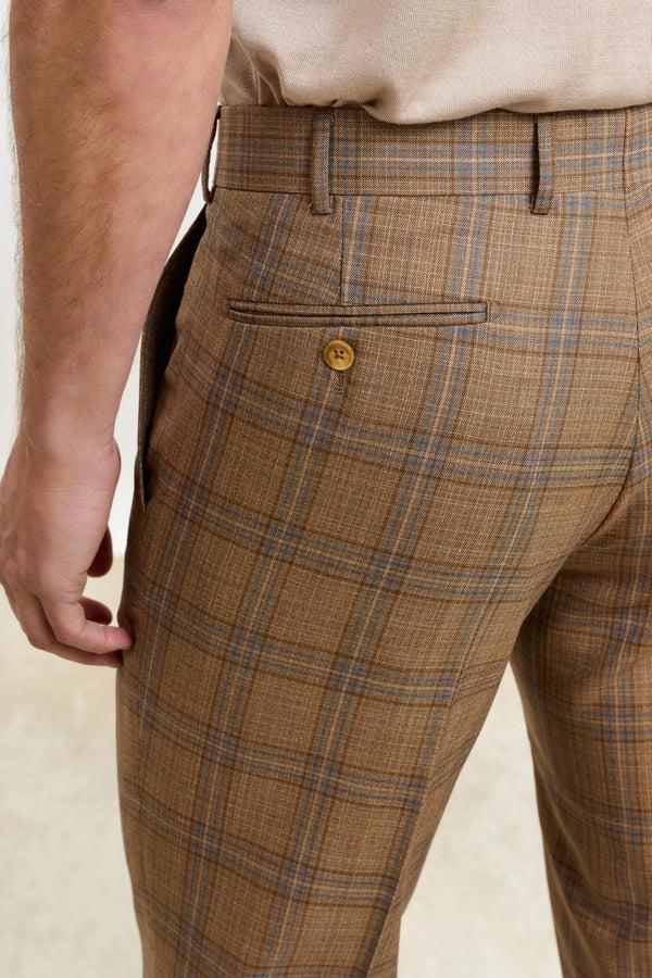 Scabal Rust Check Farley Trousers Crossover