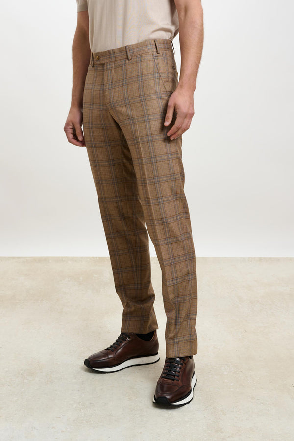 scabal Rust Check Farley Trousers Crossover