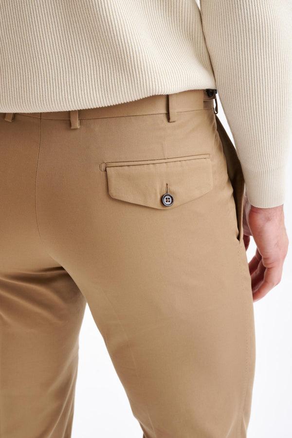 Scabal Sand Cotton Farley Trousers Cashmere Cotton