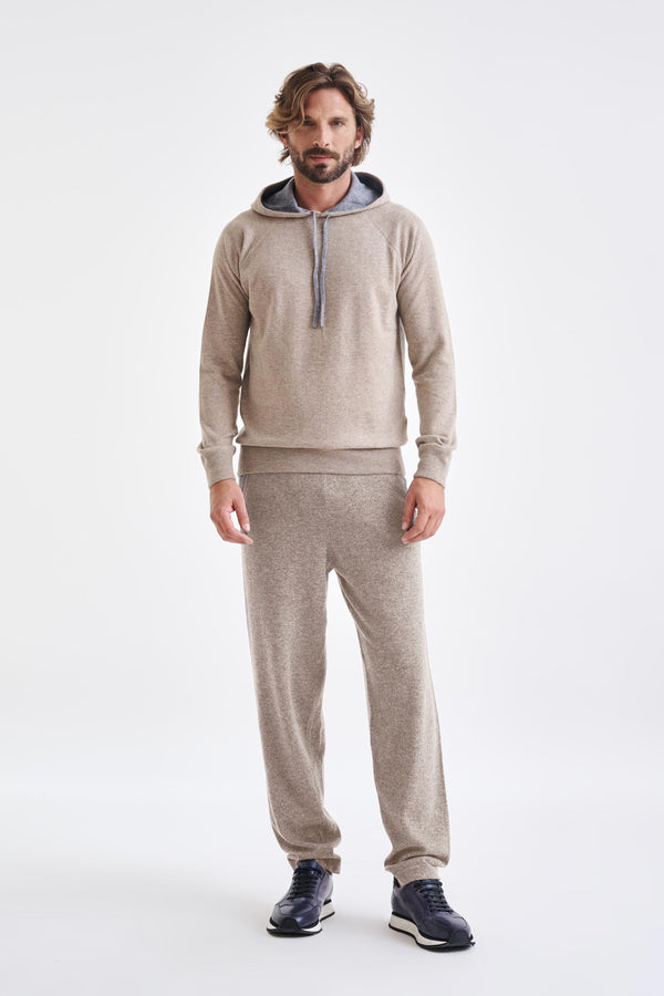 Scabal Sand Melange Bakewell Cashmere Hoodie