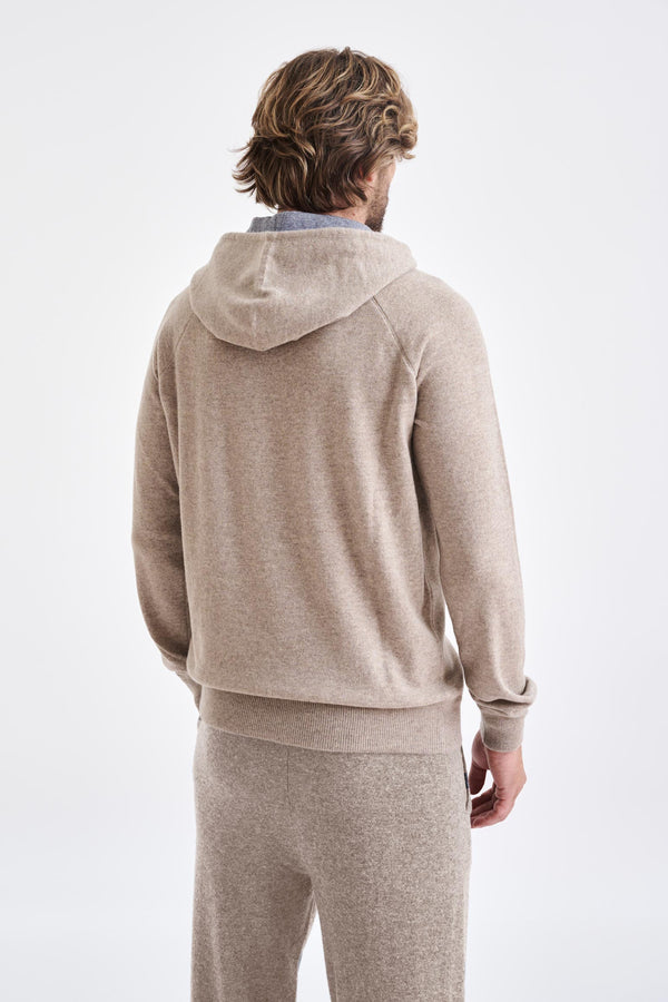 Scabal Sand Melange Bakewell Cashmere Hoodie