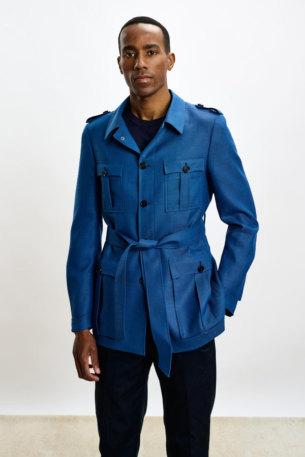 scabal Strong Blue Exmoor Safari Jacket