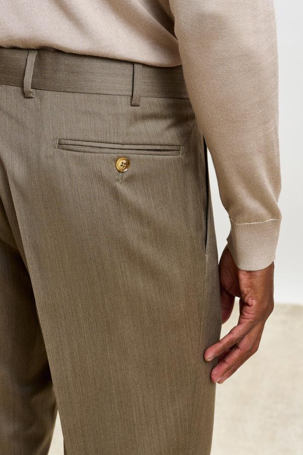 Scabal Taupe Melange Farley Trousers New Deluxe
