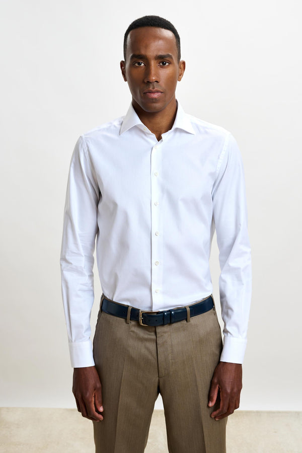 scabal White Pique Formal Shirt
