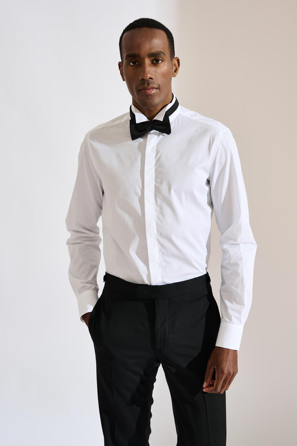 scabal White Poplin Formal Shirt