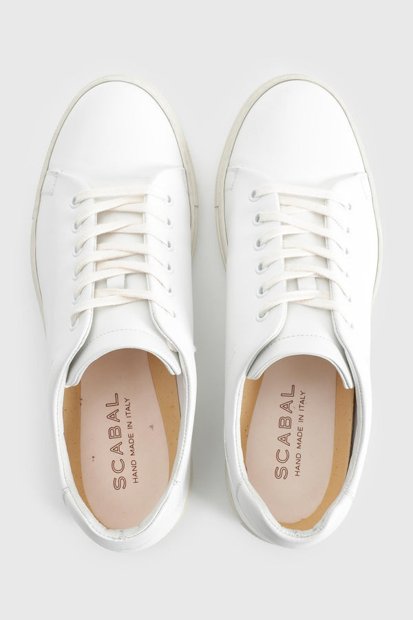Scabal White Suede Calfskin Trainer
