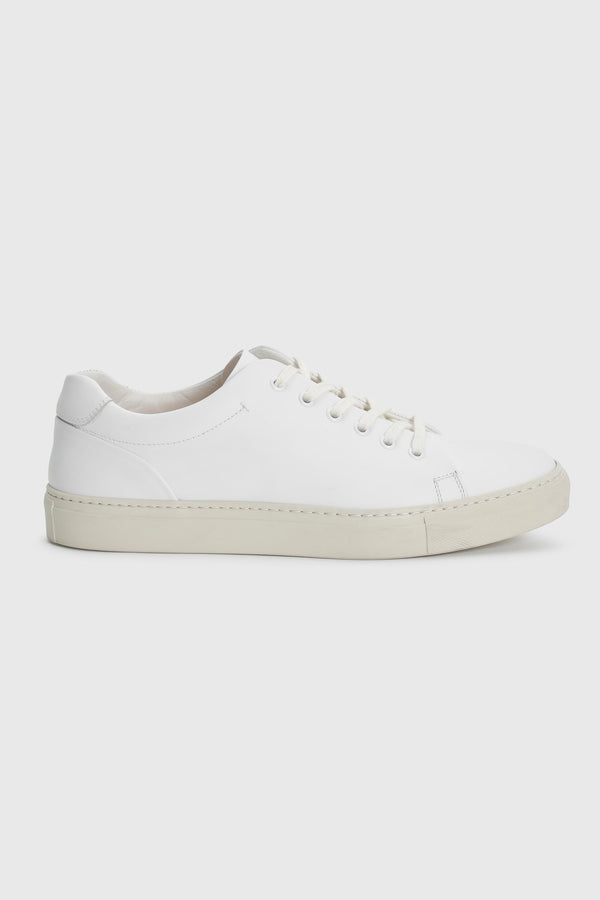 scabal White Suede Calfskin Trainer