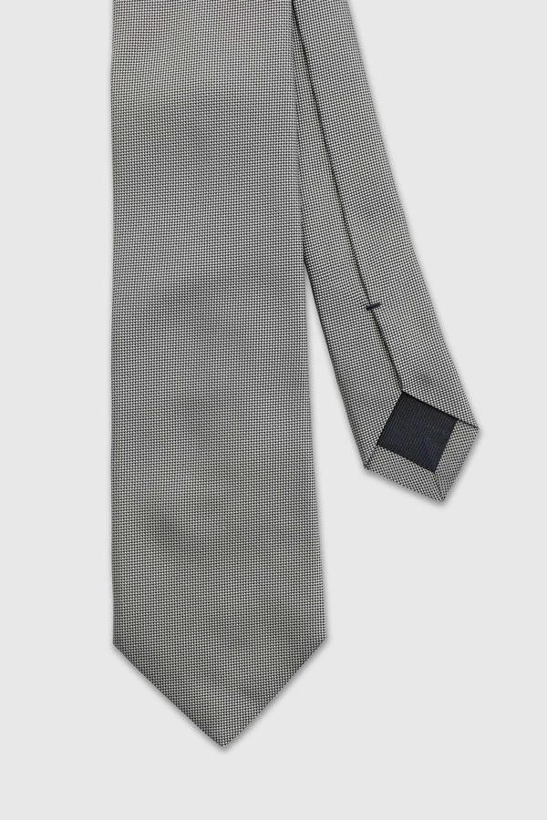 scabal Silver Grey Handmade Silk Birdseye Weave Tie