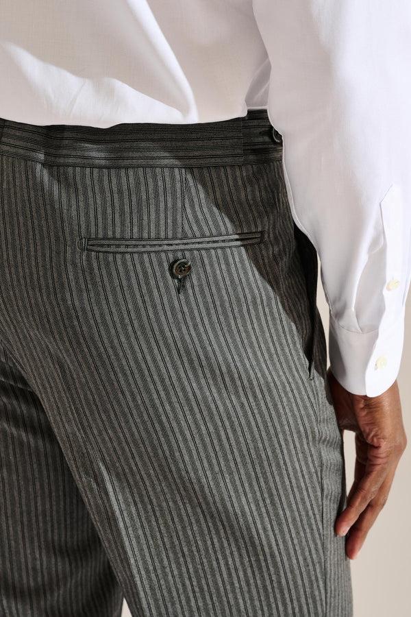Scabal Stripped Grey Morning Suit Trousers Festival