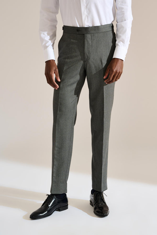 scabal Stripped Grey Morning Suit Trousers Festival