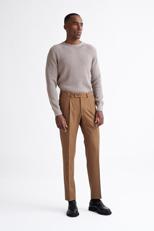 Scabal Tan Wool With Stretch Farley Trousers Connect