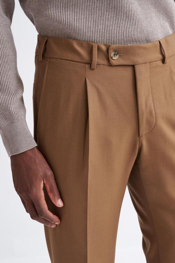 Scabal Tan Wool With Stretch Farley Trousers Connect
