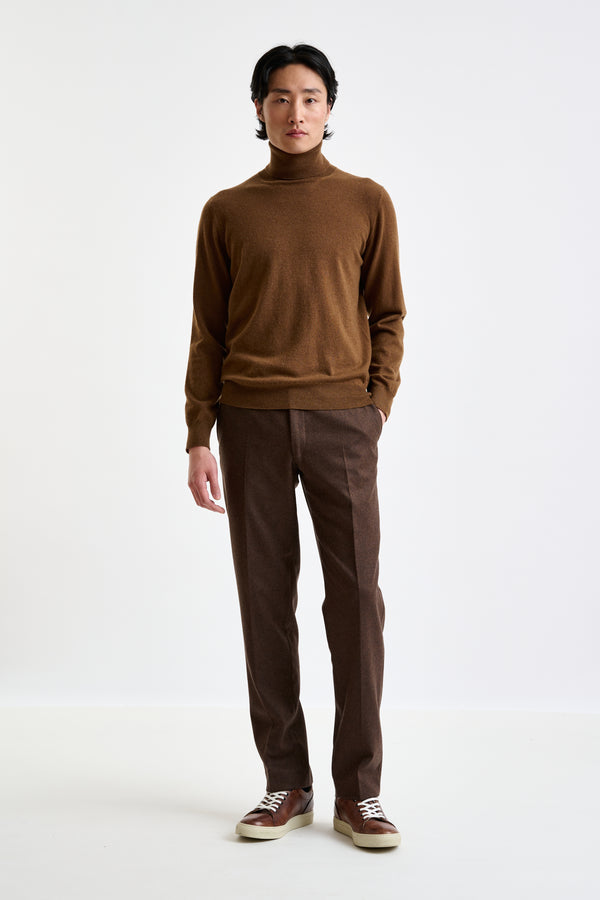 Scabal Tobacco 100% Cashmere Drumberg Rollneck Knitwear